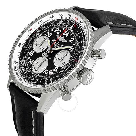 breitling watch black leather band|Breitling navitimer leather band.